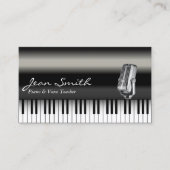 Classy Dark Piano- en Voice Teacher-Visitekaartje Visitekaartje (Voorkant)