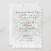 Classy Dark Red Teal Blue Floral Holiday Wreath Feestdagenkaart (Achterkant)