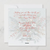 Classy Dark Red Teal Blue Floral Holiday Wreath Feestdagenkaart (Achterkant)