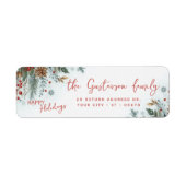 Classy Dark Red Teal Blue Green Floral Wreath Etiket (Voorkant)