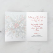 Classy Dark Red Teal Blue Green Floral Wreath Feestdagen Kaart (Binnen)