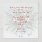 Classy Dark Red Teal Blue Green Floral Wreath Feestdagenkaart (Achterkant)