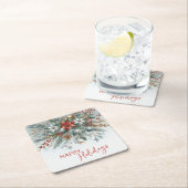 Classy Dark Red Teal Blue Green Floral Wreath Kartonnen Onderzetters (Insitu)