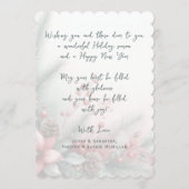 Classy Dark Red Teal Green Floral Holiday Wreath Feestdagenkaart (Achterkant)