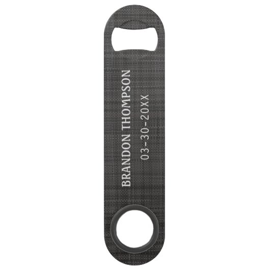 Classy Dark Steel Grey Chic Weave Pattern Speed Flessenopener (Voorkant)