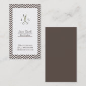 Classy Dark Tan Chevron Stripes Hair Stylist Visitekaartje (Voorkant / Achterkant)