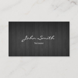 Classy Dark Wood Tattooist Visitekaartje