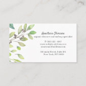 Classy Day Spa en Salon Green Foliage waterverf Visitekaartje (Achterkant)