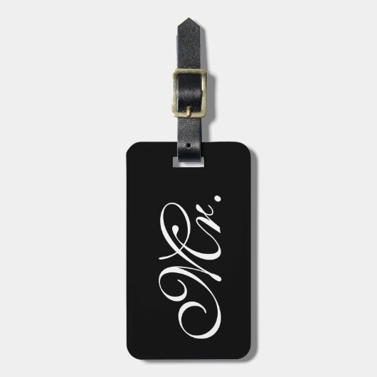 Classy de heer Black Bagagelabel (Voorkant verticaal)