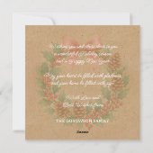 Classy December Krans met Pink Bow Holiday Kaart (Achterkant)