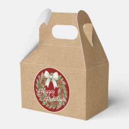 Classy december krans met witte boog vakantie bedankdoosjes