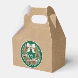 Classy december krans met witte boog vakantie bedankdoosjes