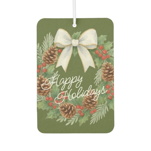 Classy december krans met witte boog vakantie luchtverfrisser (Voorkant)