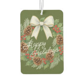 Classy december krans met witte boog vakantie luchtverfrisser (Achterkant)