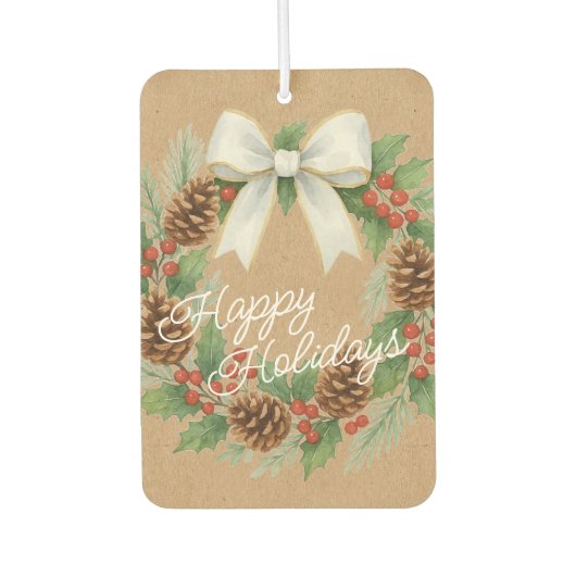 Classy december krans met witte boog vakantie luchtverfrisser (Voorkant)