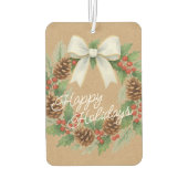 Classy december krans met witte boog vakantie luchtverfrisser (Achterkant)