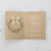 Classy december krans met witte boog Waterverf Feestdagen Kaart (Binnen)