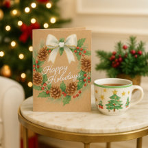 Classy december krans met witte boog Waterverf