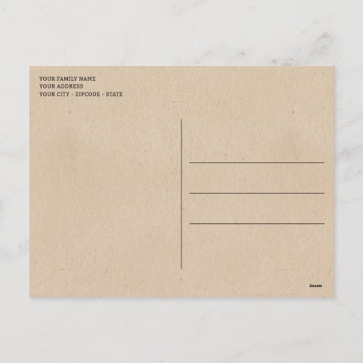 Classy december krans met witte boog Waterverf Feestdagenkaart (Achterkant)