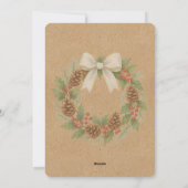Classy december krans met witte boog Waterverf Feestdagenkaart (Achterkant)