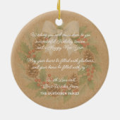 Classy december krans met witte boog Waterverf Keramisch Ornament (Achterkant)