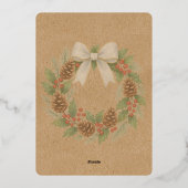 Classy December Krans Witte Boog Waterverf Goud Folie Feestdagenkaart (Achterkant)