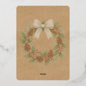 Classy December Krans Witte Boog Waterverf Goud Folie Feestdagenkaart (Achterkant)