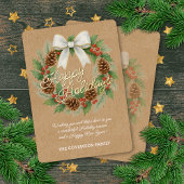 Classy December Krans Witte Boog Waterverf Goud Folie Feestdagenkaart