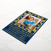 Classy Deco Chic Personalized Moving Announge Folie Feestdagenkaart (Gedraaid)