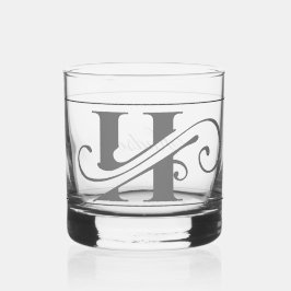 Classy decoratief Initiaal H Whisky Glas