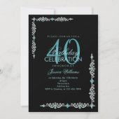 Classy Decoratieve Aqua Gem Verjaardag Kaart (Voorkant)