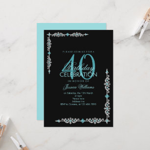 Classy Decoratieve Aqua Gem Verjaardag Kaart