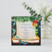 Classy Decorative New Year's Eve Party Scroll Kaart (Staand voorkant)