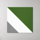 Classy Deep Green Medium Grijs Wit Slant Stripes Canvas Afdruk (Voorkant)