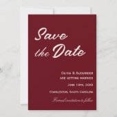 Classy Deep Red Cream Fancy Chic Wedding Save The Date (Voorkant)