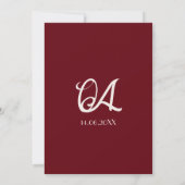 Classy Deep Red Cream Fancy Chic Wedding Save The Date (Achterkant)