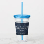 Classy Denim Diamonds Bachelorette gepersonaliseer Acryl Drinkbeker (Voorkant)