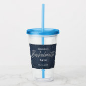 Classy Denim Diamonds Bachelorette Party Custom Acryl Drinkbeker (Voorkant)