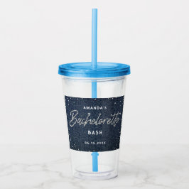 Classy Denim Diamonds Bachelorette Party Custom Acryl Drinkbeker