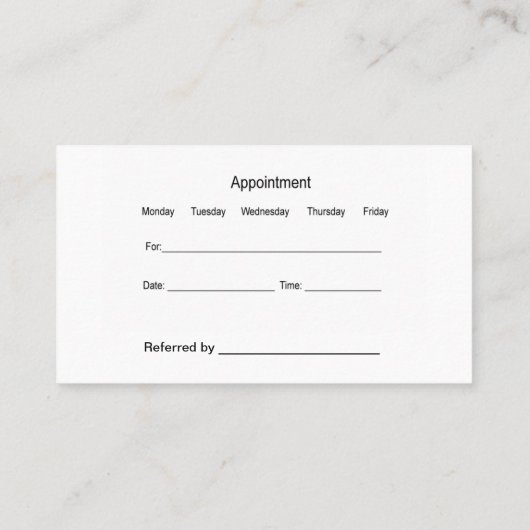 Classy Dental Appointment Visitekaartje (Achterkant)