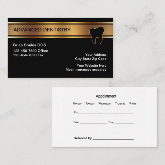 Classy Dental Appointment Visitekaartje (Voorkant / Achterkant)