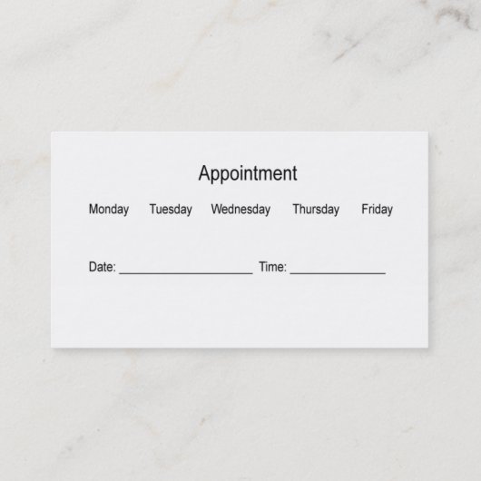 Classy Dentist Appointment Visitekaartjes (Achterkant)