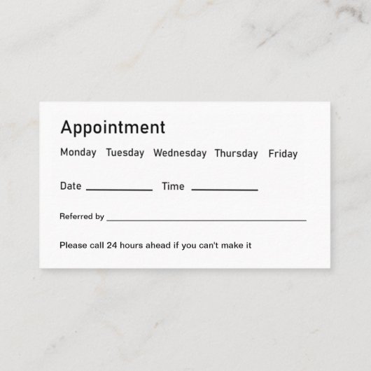 Classy Dentist Appointment Visitekaartjes (Achterkant)