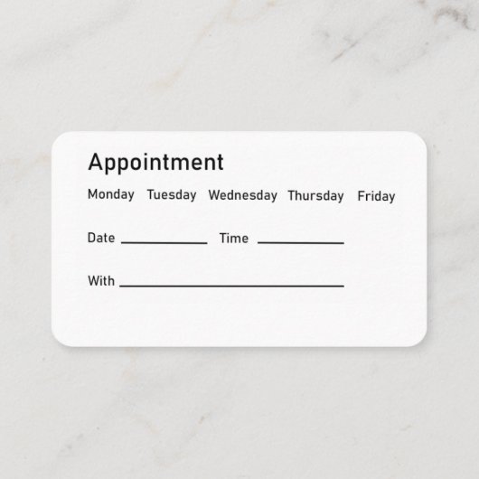 Classy Dentist Appointment Visitekaartjes Sjabloon (Achterkant)