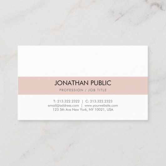 Classy Design Modern Elegant Plain Company Visitekaartje (Achterkant)