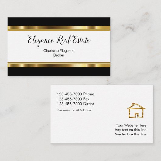 Classy Design Real Estate Visitekaartjes (Voorkant / Achterkant)