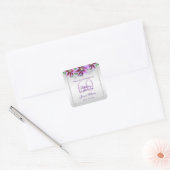 Classy diamanten & bloemen verjaardag vierkante sticker (Envelop)