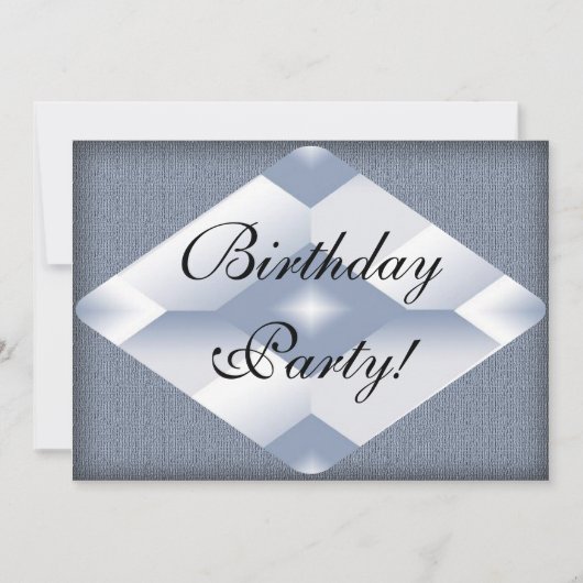 Classy Diamond Birthday Party Invitation Kaart (Voorkant)