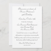 Classy Diamond Birthday Party Invitation Kaart (Achterkant)