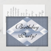 Classy Diamond Birthday Party Invitation Kaart (Voorkant / Achterkant)